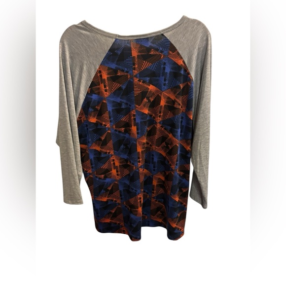 LuLaRoe Randy Gray and Multicolor Geometric Long Sleeve Top - Picture 2 of 3